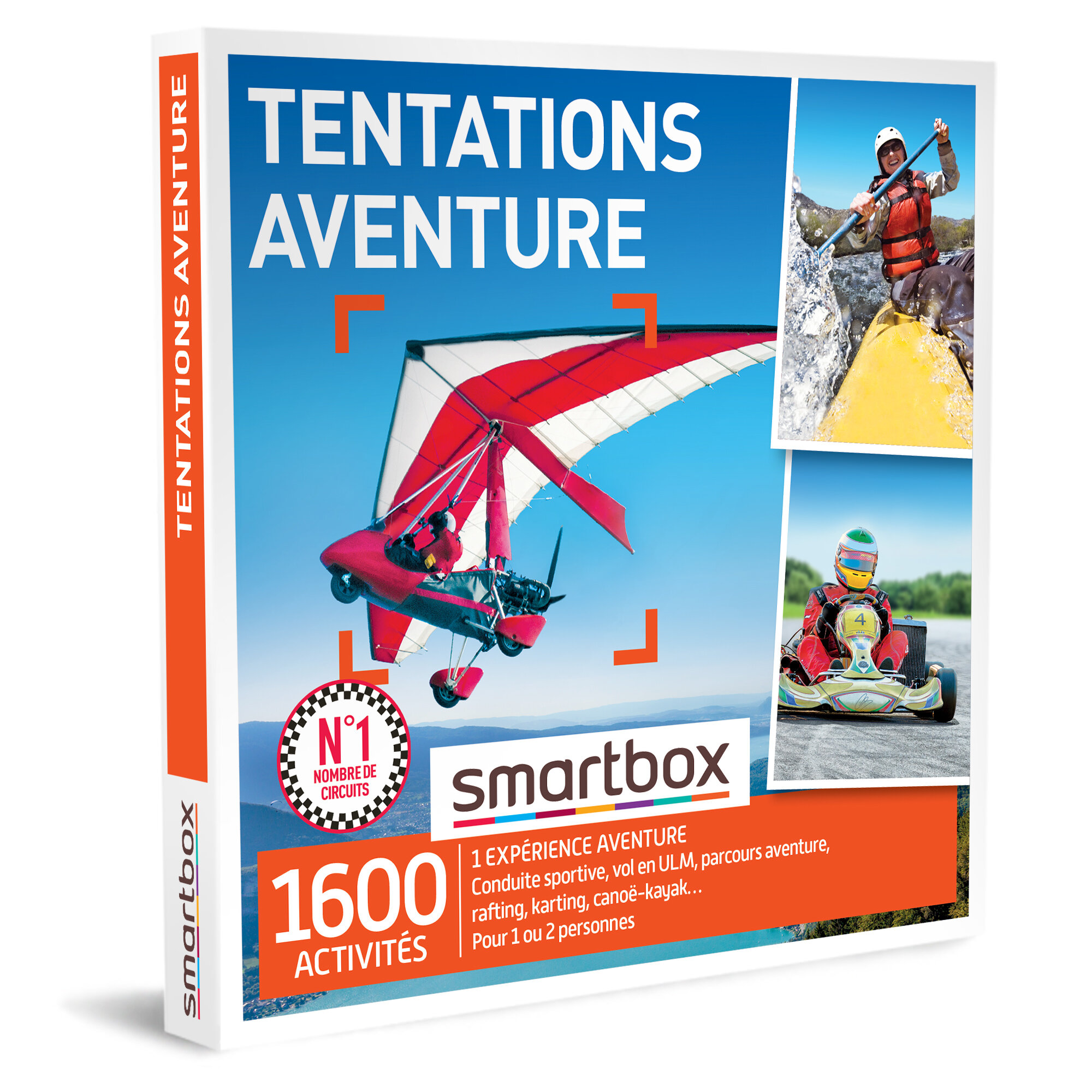 SMARTBOX - Coffret Cadeau - TENTATIONS AVENTURE - 1600 activités : conduite sportive, vol en ULM, kayak et bien d'autres