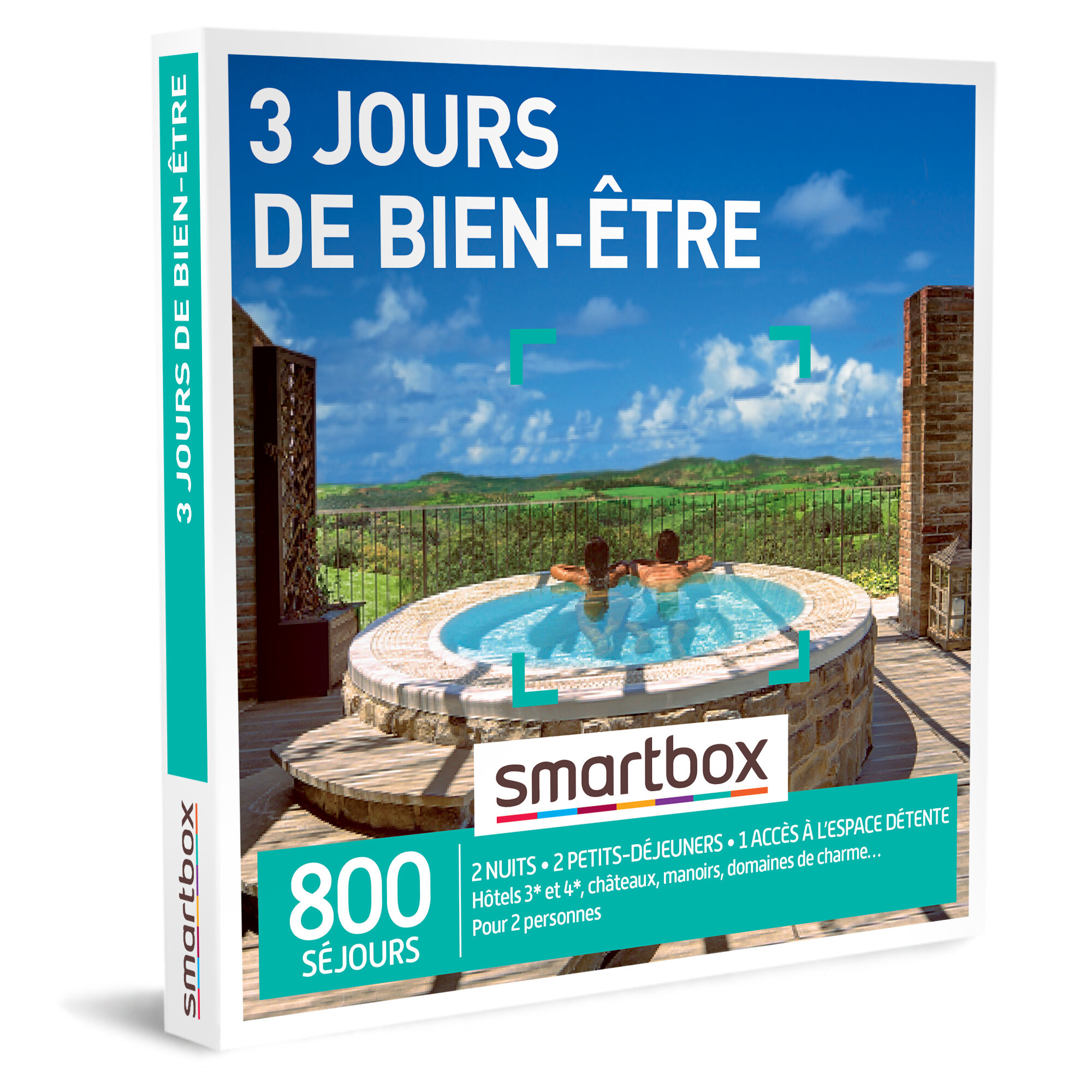 SMARTBOX - Coffret Cadeau - 3 JOURS DE BIEN-ÊTRE - 2 nuits avec petits-déjeuners et 1 accès à l’espace détente pour 2 personnes
