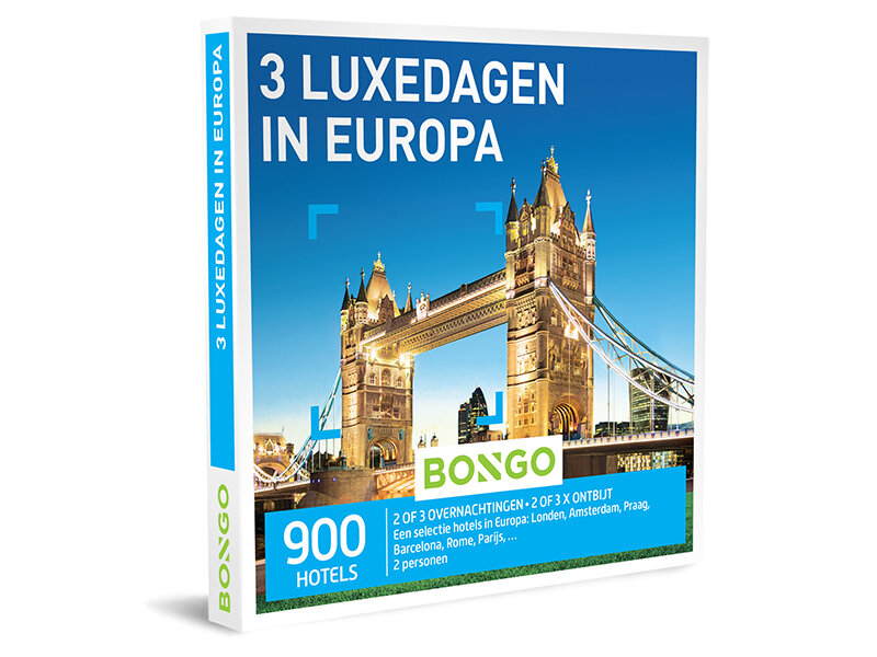 Cadeaubon 3 Luxedagen in Europa -