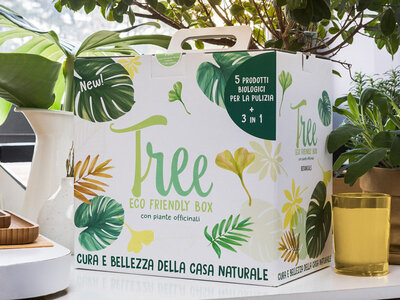 Cofanetto regalo 100% Bio: 1 box con prodotti naturali per la pulizia della casa con Tree