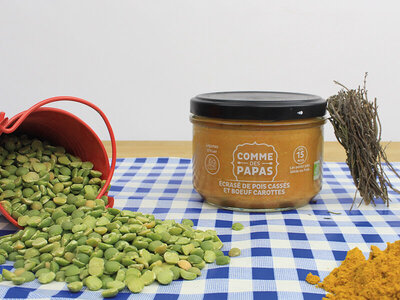 Coffret cadeau Sélection de pots gourmets pour bébé avec glacière et tétine moustache