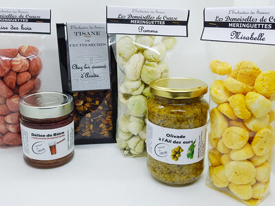 Assortiment de spécialités artisanales sucrées et salées de la Creuse