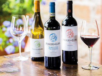 Cofanetto regalo I migliori vini della Maremma toscana: 3 bottiglie della Tenuta Sette Ponti a domicilio