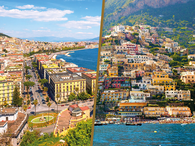 Romantica Napoli: 1 notte con suggestivo tour in barca di Sorrento, Positano e Amalfi