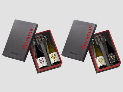 Caja regalo Bodegas Pinord en casa: 4 botellas de vino, 8 aromas y guía de iniciación a la cata