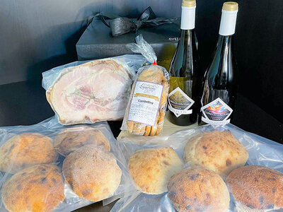 Cofanetto regalo Antichi sapori: prodotti tipici romani e Porchetta di Ariccia con consegna a domicilio