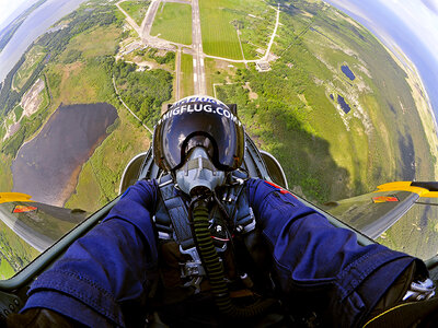 Doos Vlucht in een L-39 Albatros straaljager boven de Zwitserse Alpen