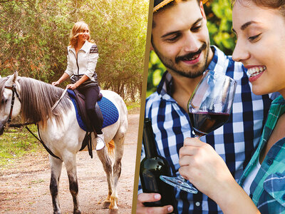 Caja regalo Aventura con sabor: Ruta a caballo y visita con cata a un viñedo para 2 personas