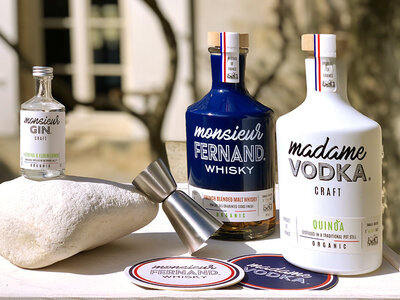 Coffret cadeau Coffret spiritueux & cocktail avec vodka et whisky à domicile