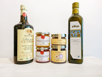 Cofanetto regalo Come una volta: olio italiano e marmellate artigianali a domicilio