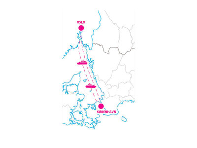 Minicruise København-Oslo t/r for 2 med 2 overnatninger med DFDS