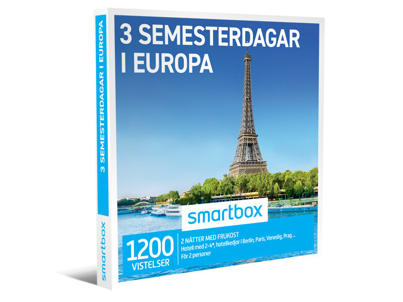 Presentbox 3 semesterdagar i Europa