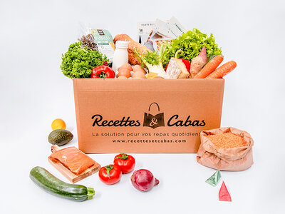 Coffret cadeau Panier à cuisiner Recettes et Cabas pour 2 personnes avec 3 délicieuses recettes