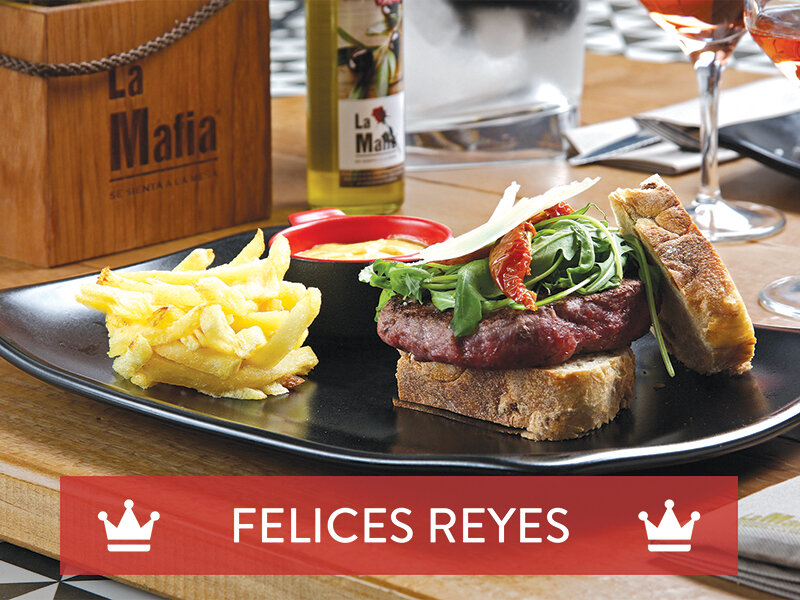 Reyes gourmet: cena de tres platos con vino