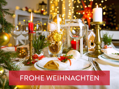 Geschenkbox 2 Übernachtungen mit Abendessen für Gourmet-Weihnachten in der Schweiz