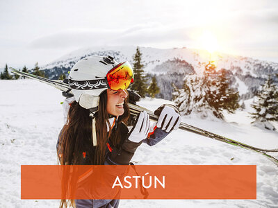 Caja regalo Curso de esquí de 2 días con alquiler de material en Skicenter Astún