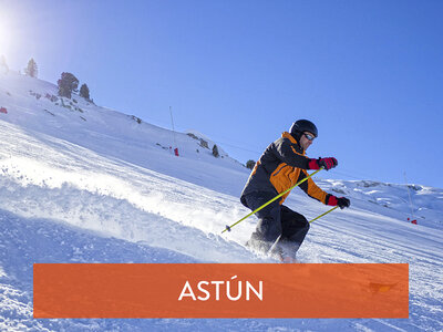 Caja regalo Clase privada de esquí de 3h y alquiler de material en Skicenter Astún para 2 personas