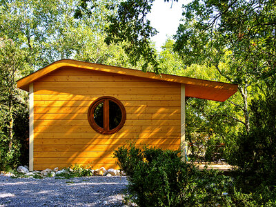 Coffret cadeau 2 jours insolites en famille dans une cabane avec spa et panier gourmand en Ardèche