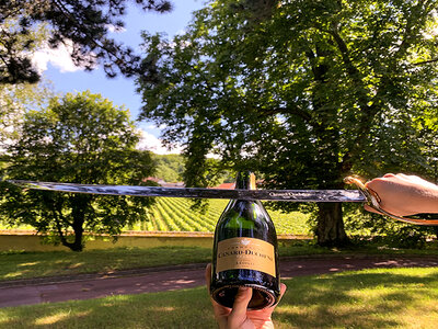 Initiation au sabrage de champagne avec dégustation et visite de cave près de Reims