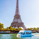 A Parigi su un veicolo anfibio: gita di 2h con coppa di Champagne per 2 persone