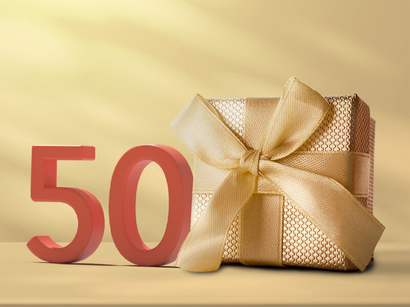 BES Bijwerken telegram Cadeau voor de man of vrouw van 50 jaar | Verjaardag | Bongo