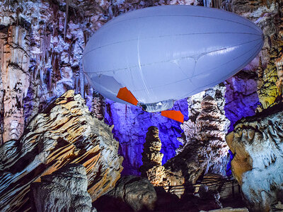 Vol en aéroplume de 20 min avec 2 accompagnants au sol dans une grotte près d'Alès