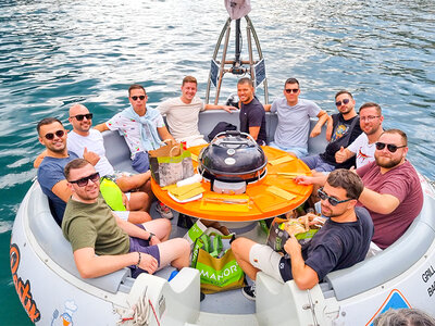 Geschenkbox Partyboot auf dem Luganersee für 4 Personen