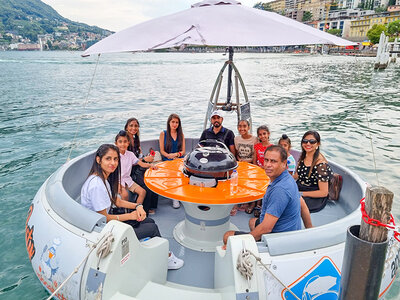 Box 2-stündige Bootsfahrt mit Fondue am Luganersee für 2 Personen