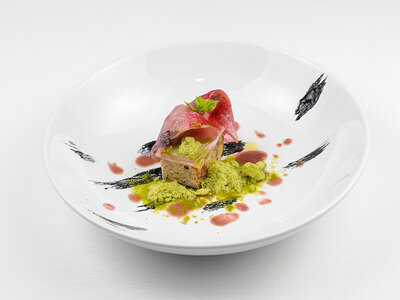 Raffinata cena a base di pesce presso il rinomato ristorante Il Giardino del Gusto in Liguria