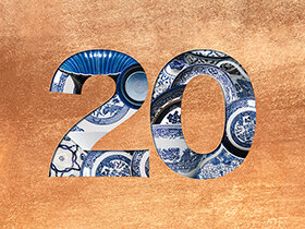 Étiquettes Pour Le 20e Anniversaire De Mariage | Vecteur Premium