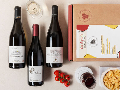 Coffret Pépites de vignerons : 3 grands vins et livret de dégustation pour 2