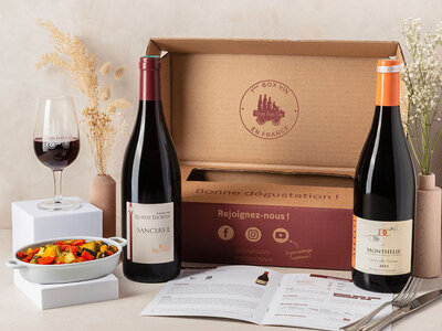 Coffret cadeau Abonnement de 3 mois : 2 grands vins rouges par mois et livret de dégustation