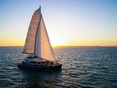 Balade en catamaran pour 2 adultes et 1 enfant depuis La Rochelle au coucher du soleil