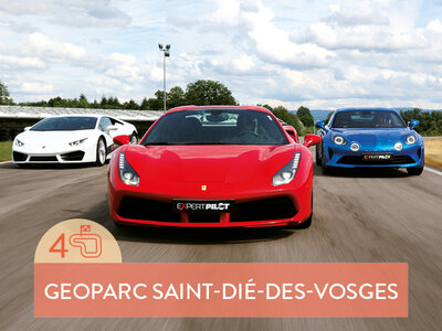 Coffret cadeau 4 tours au volant d'une Ferrari, d'une Lamborghini ou d'une Porsche sur le circuit Geoparc