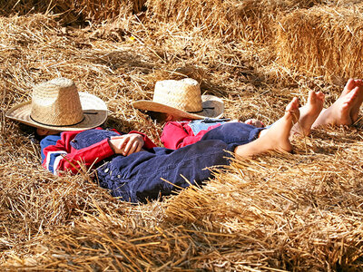 Cofanetto regalo 2 insolite notti in famiglia su letto di paglia vicino al Lago di Costanza