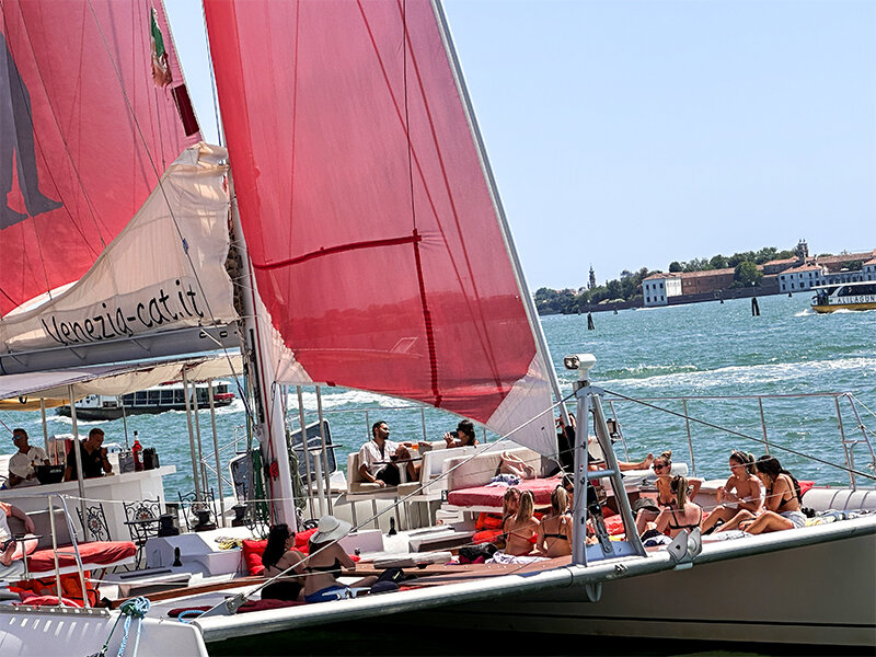 Venezia in catamarano: tour della Laguna attraverso lo skyline di Venezia con pranzo per 1 persona