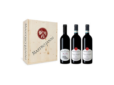 Cofanetto regalo Selezione Mastrojanni: 3 pregiati vini rossi DOC e IGT con consegna a domicilio