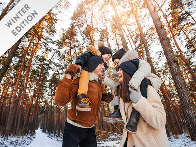 Coffret cadeau 2 nuits en famille avec petits déjeuners au milieu des paysages enneigés de Suisse