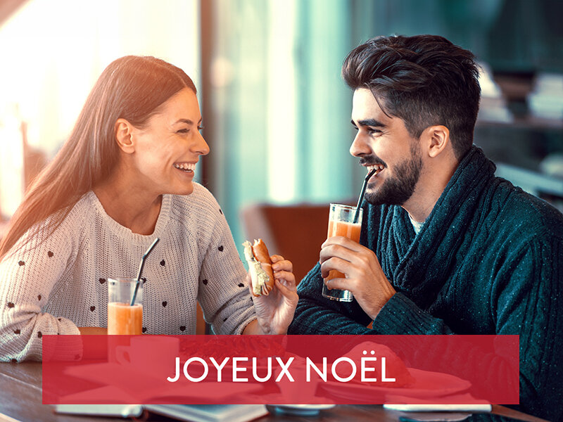 Coffret cadeau Joyeux Noël : petit-déjeuner avec des bulles