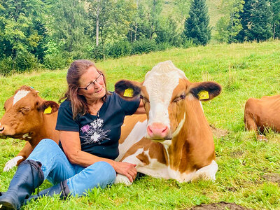 Moo-menti di coccole con le mucche in una fattoria vicino a Basilea per 4 persone