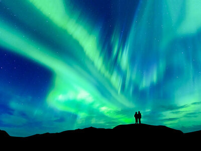 Cofanetto Avventura romantica sotto l'Aurora Boreale in Norvegia con giro in slitta trainata dagli Husky