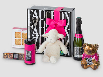 Coffret cadeau Coffret Naissance Champagne Fauchon : assortiment de délices sucrés livré à domicile