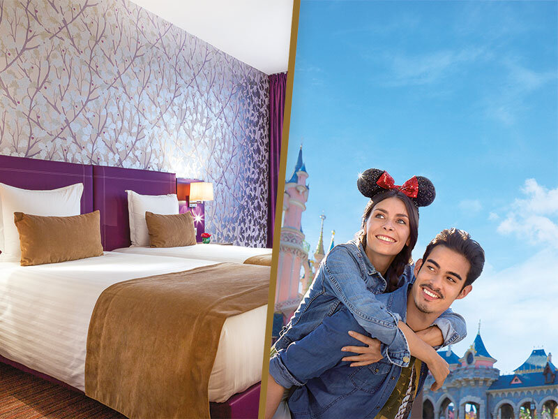 1 biglietto data a scelta 1 giorno per 2 Parchi Disney® e 1 notte a Parigi