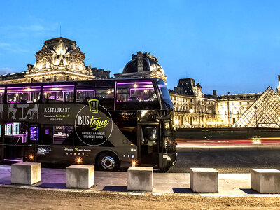 Coffret cadeau Souper Paris By Night 5 Plats et visite de Paris dans le bus à impériale Champs-Élysées