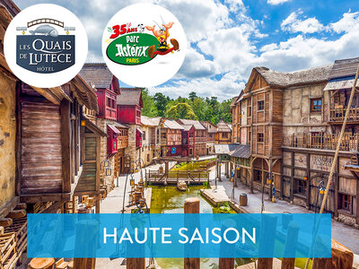 Coffret cadeau 2 jours au Parc Astérix en 2024 avec nuit à l’Hôtel Les Quais de Lutèce 4* pour 2 adultes