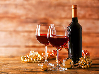 Gaveæske Hygge med vin til jul for 1-2