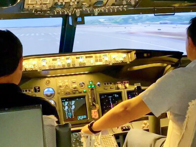 Una simulación de 1 hora de vuelo Boeing 737 o A320 para 1 persona