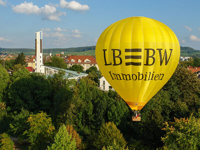 Geschenkbox Heißluftballonfahrt mit Sekttaufe über deutsche Landschaften