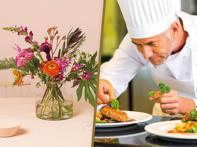 Cadeaubon Bloemen & gastronomisch diner voor 2