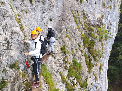 Parcours via ferrata de la Dent du Chat près d'Annecy pour 2 débutants